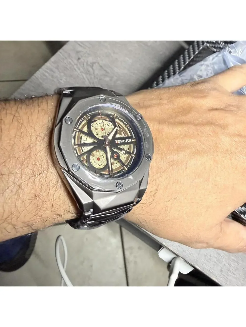 YM10-Oruss Men Watch- 45mm Carbon Fiber